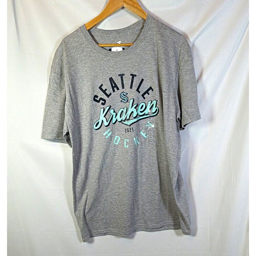 Fanatics Seattle Kraken NHL Hockey Gray Short Sleeve T-Shirt Shirt Size XL